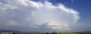 Panorama du Cumulonimbus. L'orage gronde. Trop loin pour voir des éclairs. Photo prise sur les hauteurs d'Arhansus à 19h52