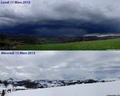 Un contraste saisissant en ce mois de Mars 2013. Avec le passage d'un orage le lundi 11 mars 2013 et une température de 17°C. Et des chutes de neige dans la nuit de mardi à mercredi à l'intérieur des terres donnant 5 à 15 cm de neige et une température dé