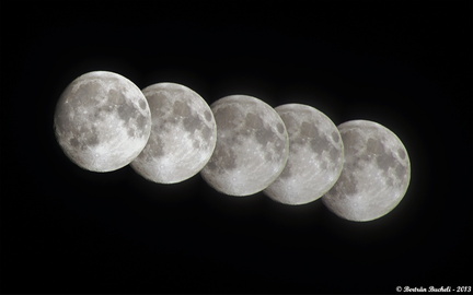 Lune entre 00h55 et 01h02 du matin. Photo du 22 Juin 2013